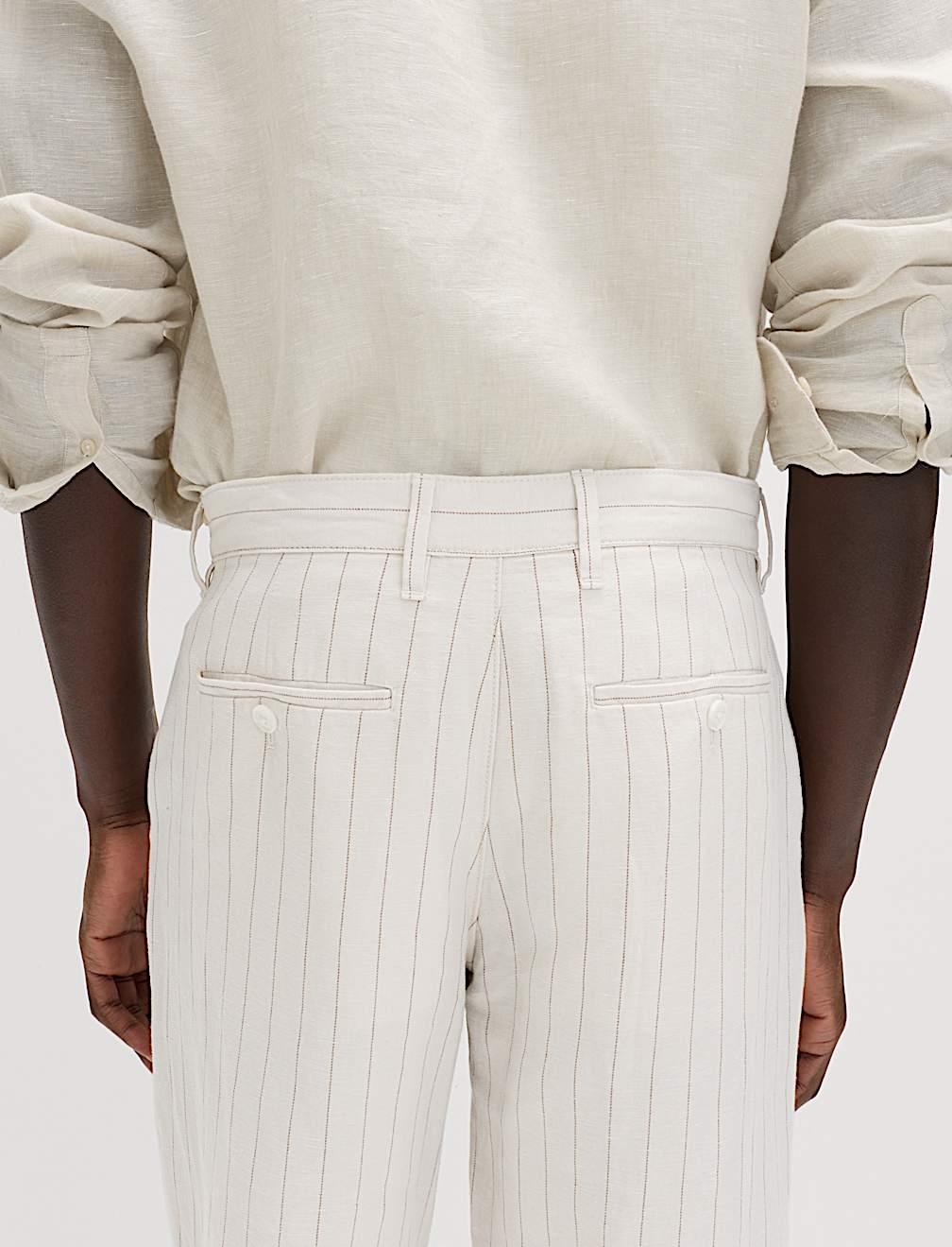 Regular Fit Cotton Linen Blend Chinos