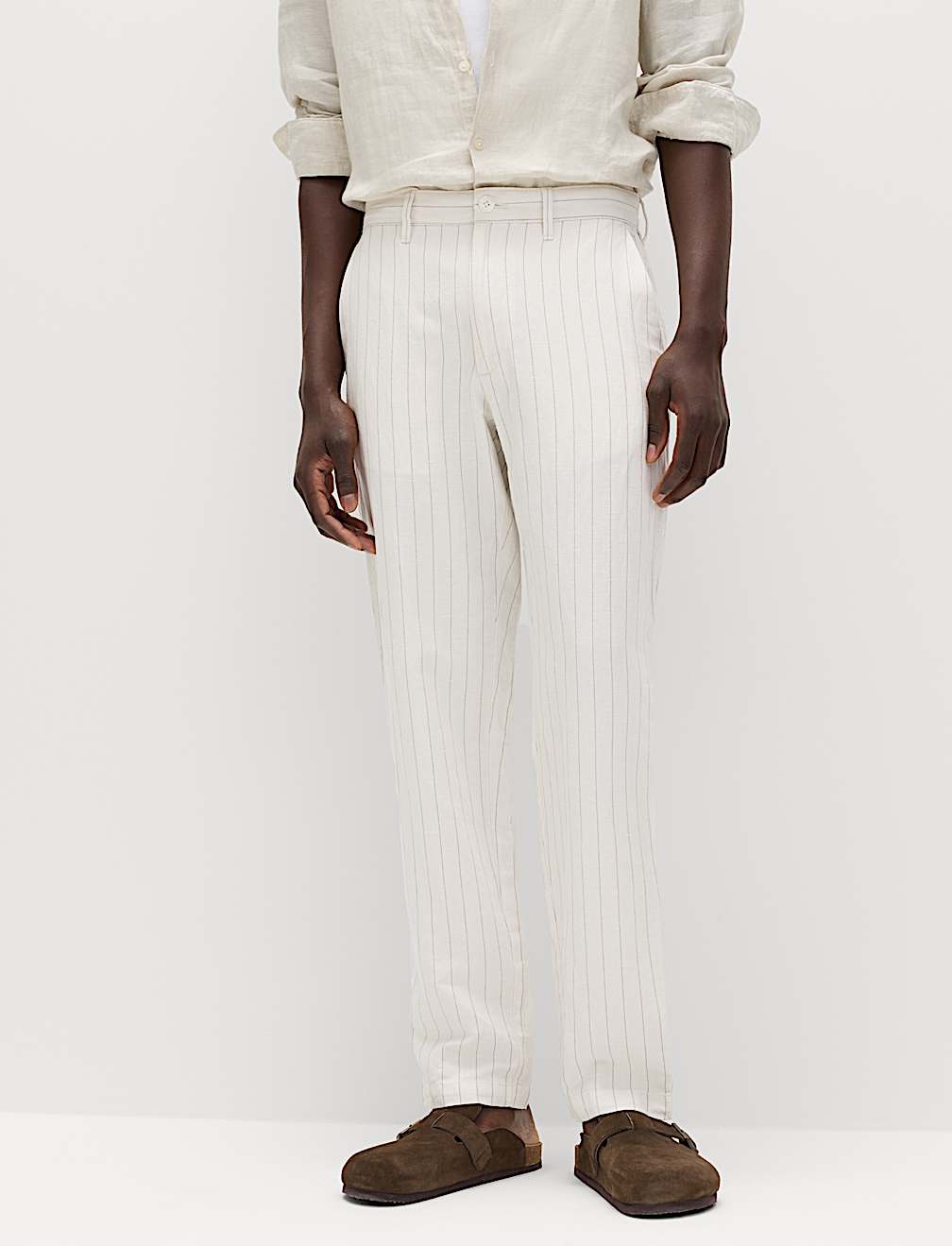 Regular Fit Cotton Linen Blend Chinos