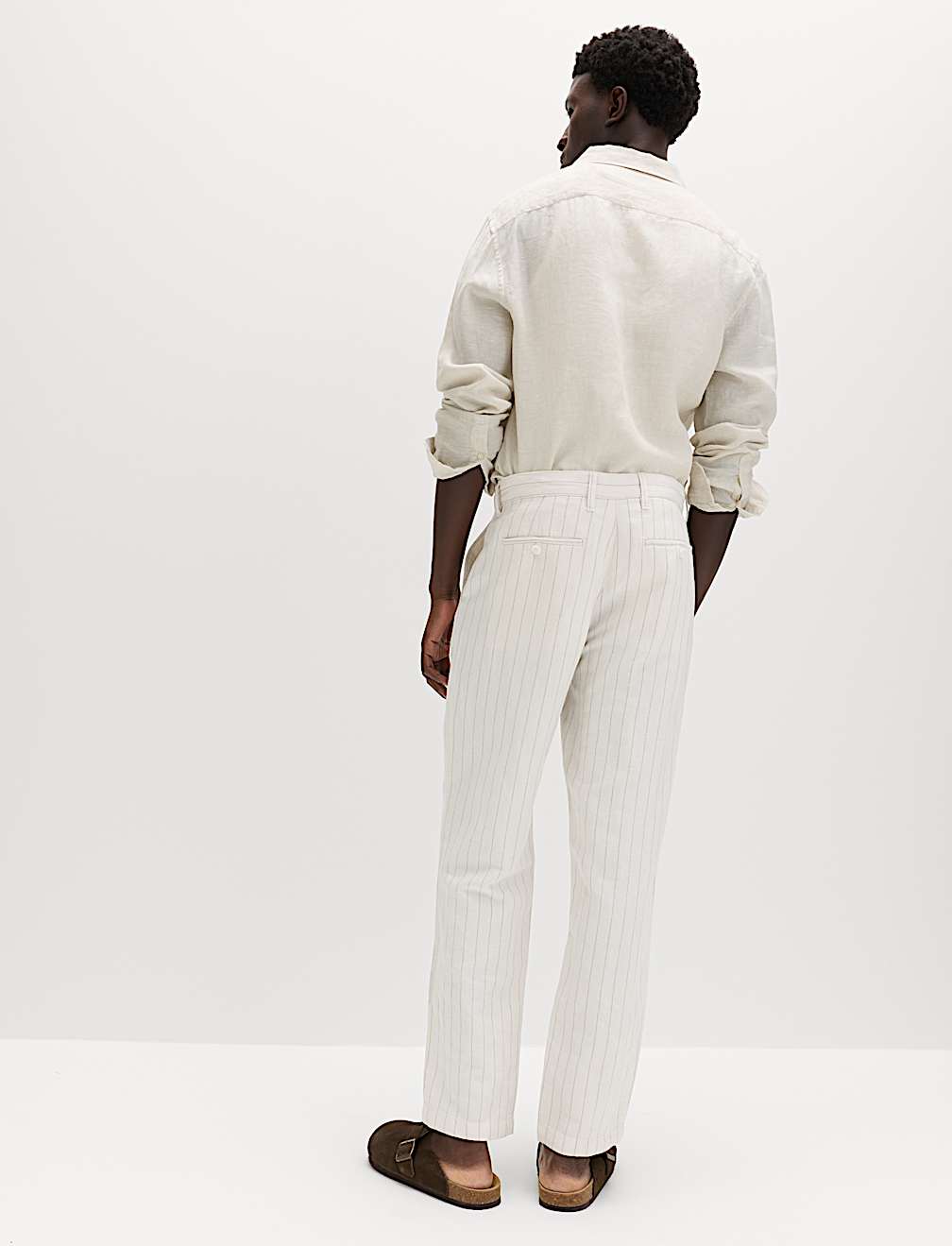 Regular Fit Cotton Linen Blend Chinos