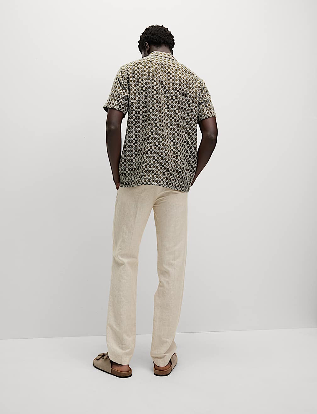 Regular Fit Cotton Linen Blend Chinos