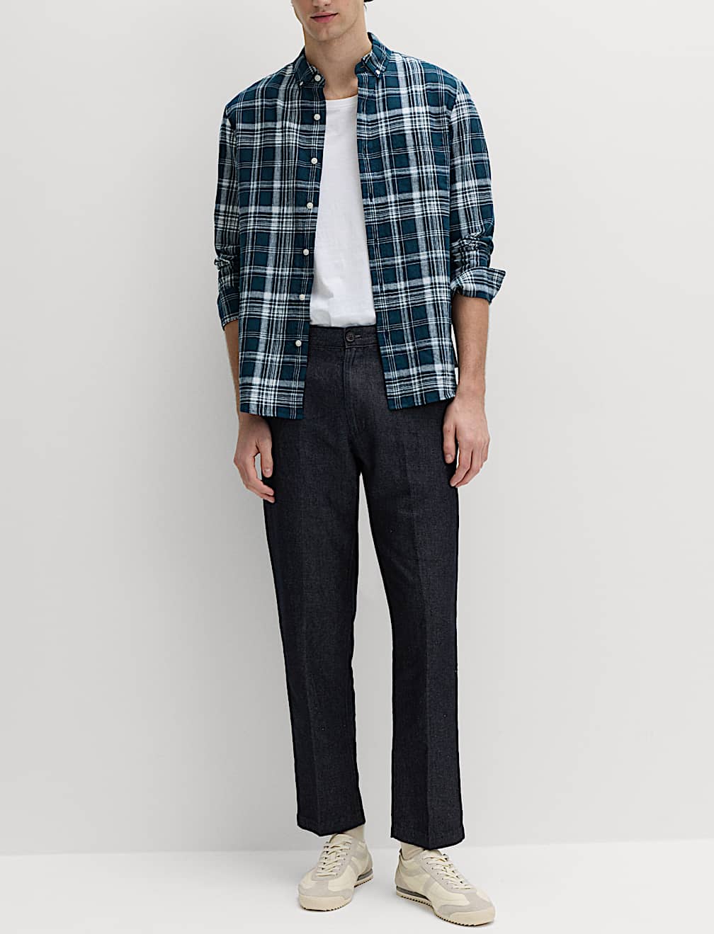 Regular Fit Linen Blend Chinos