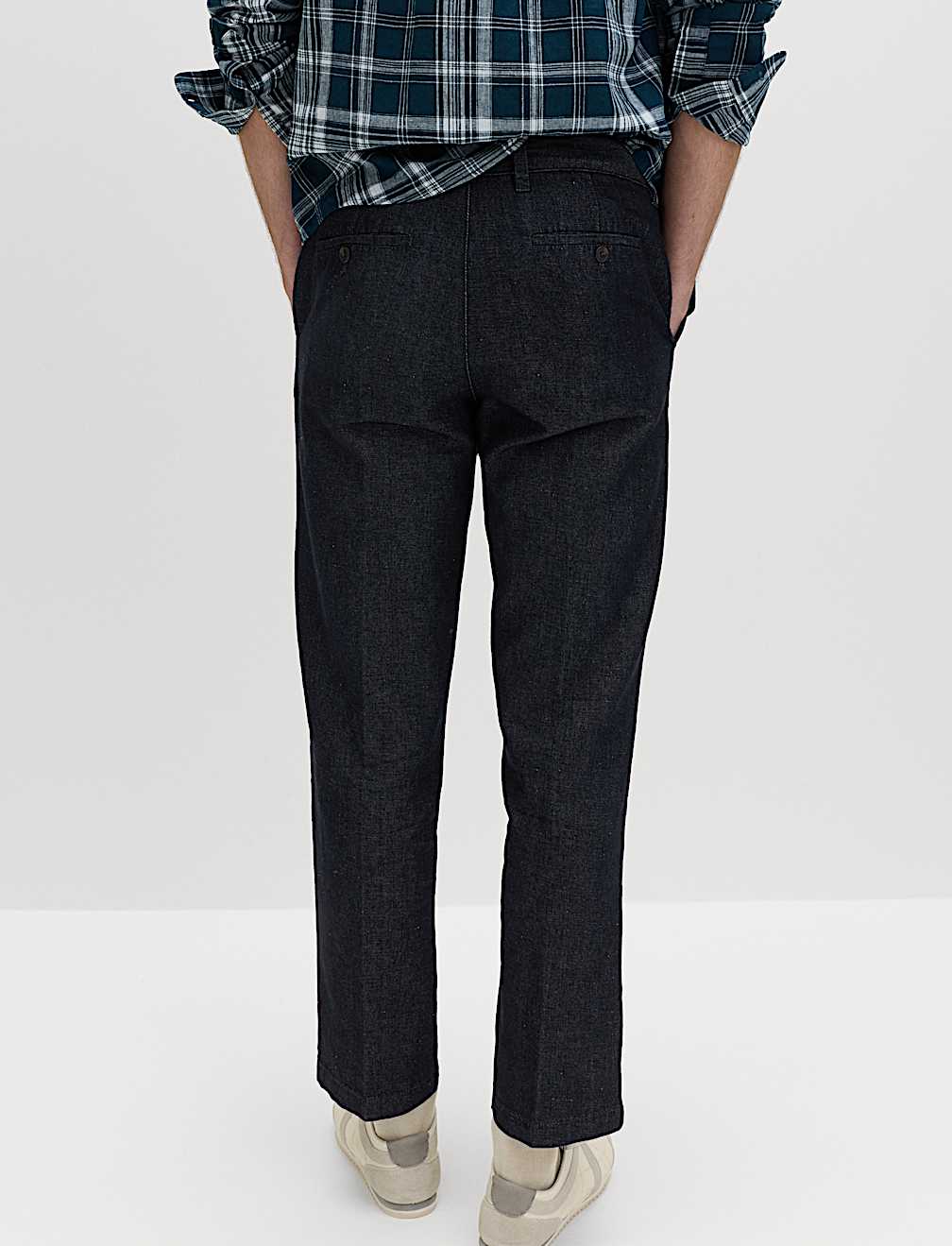 Regular Fit Linen Blend Chinos