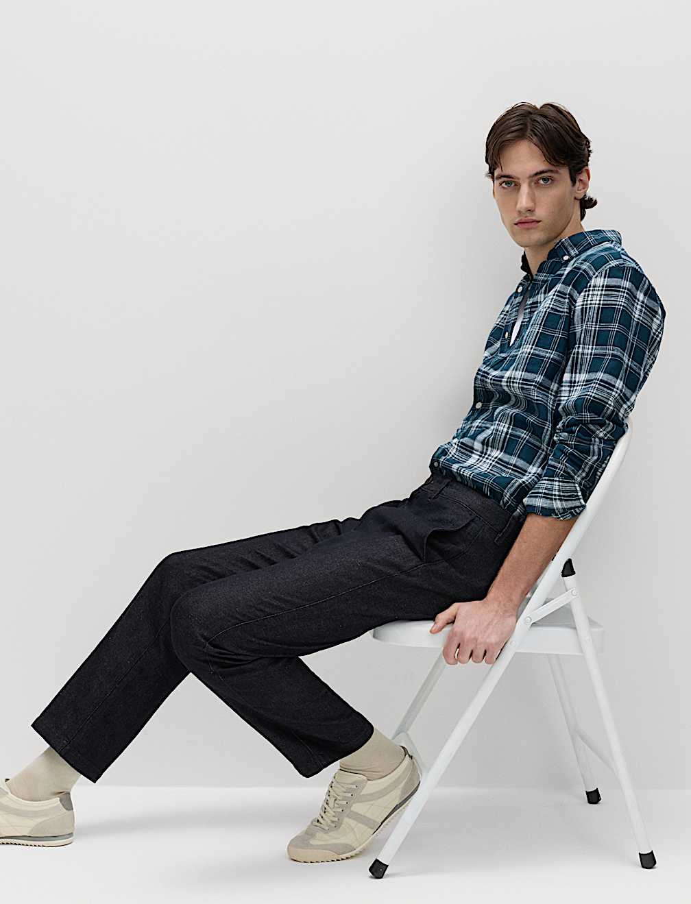 Regular Fit Linen Blend Chinos