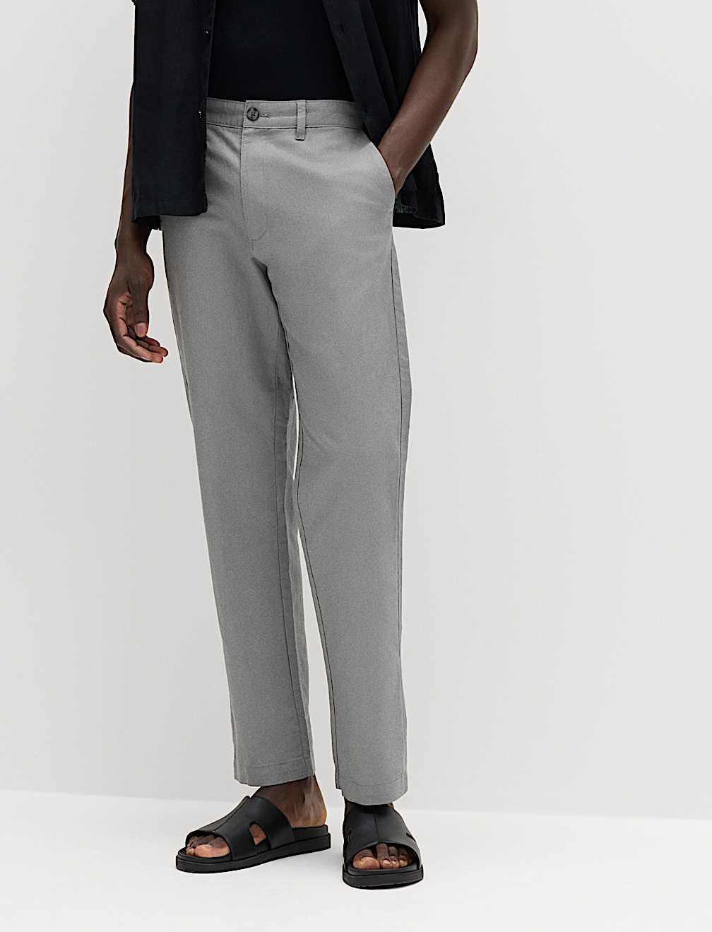 Regular Fit Linen Blend Chinos