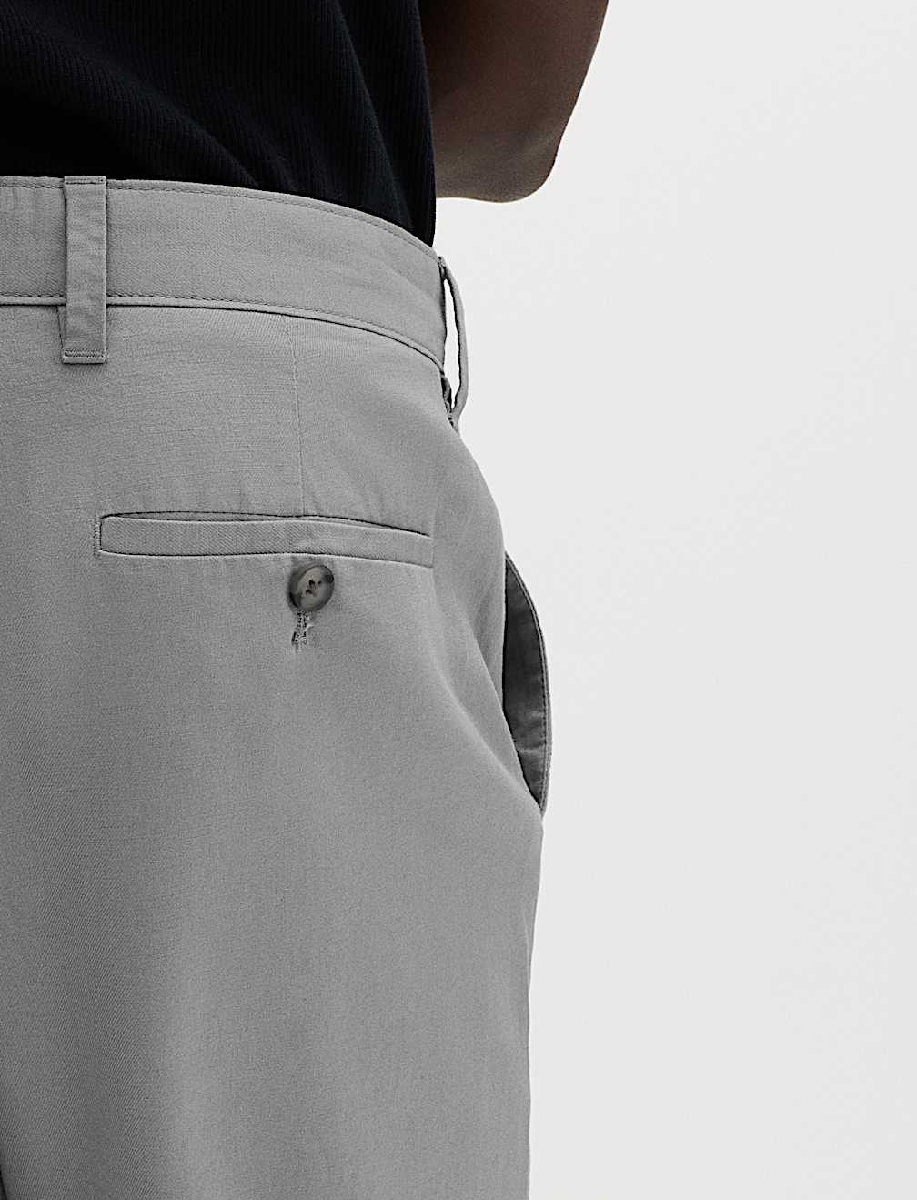 Regular Fit Linen Blend Chinos