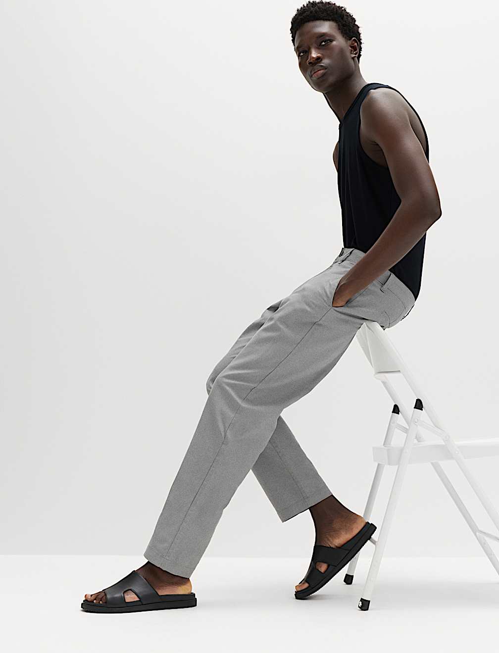 Regular Fit Linen Blend Chinos