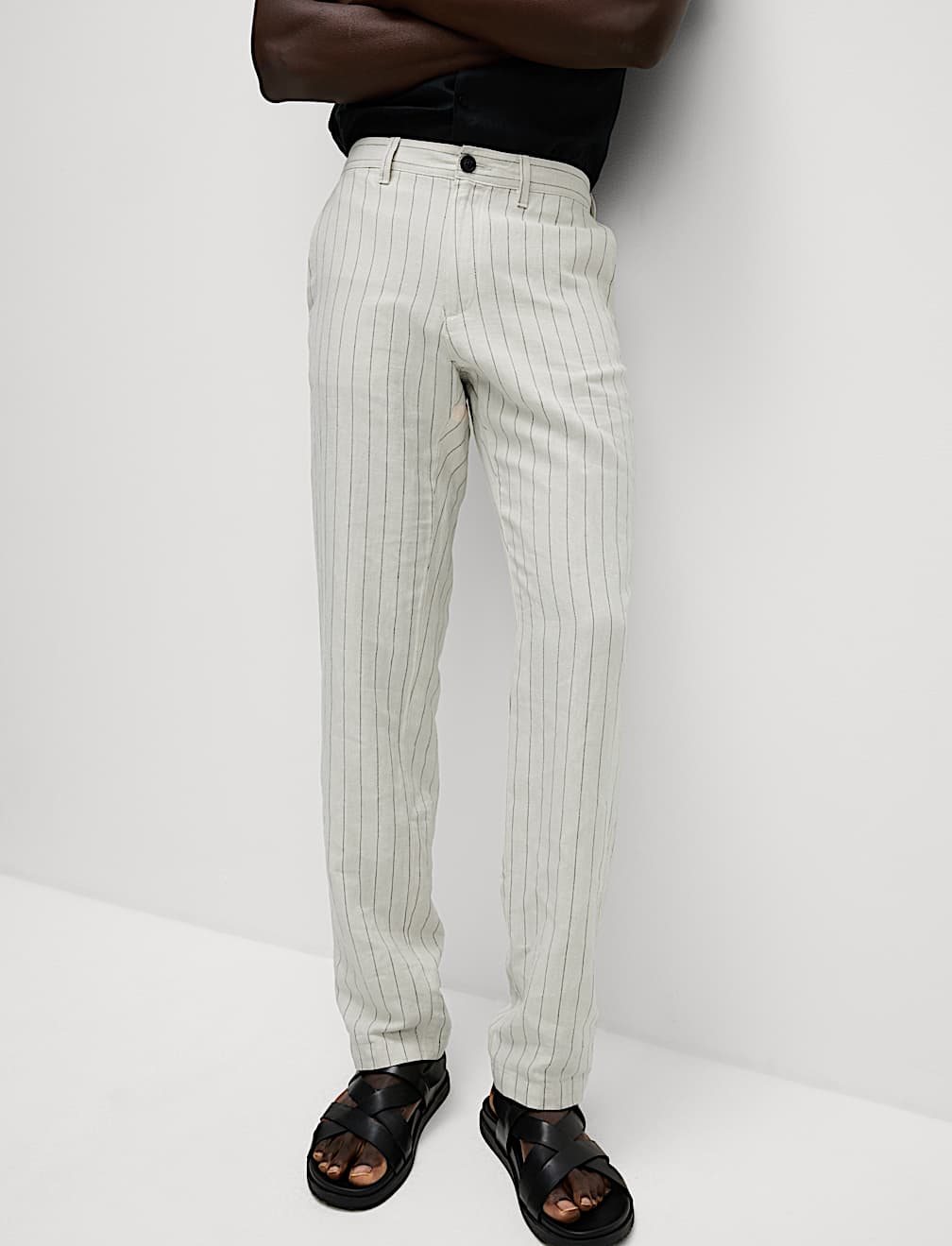 Regular Fit Cotton Linen Blend Chinos