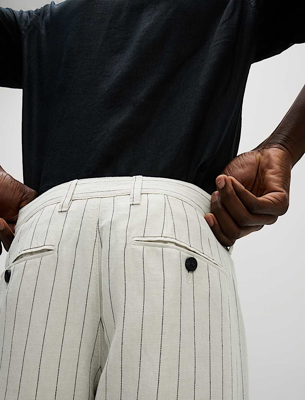 Regular Fit Cotton Linen Blend Chinos