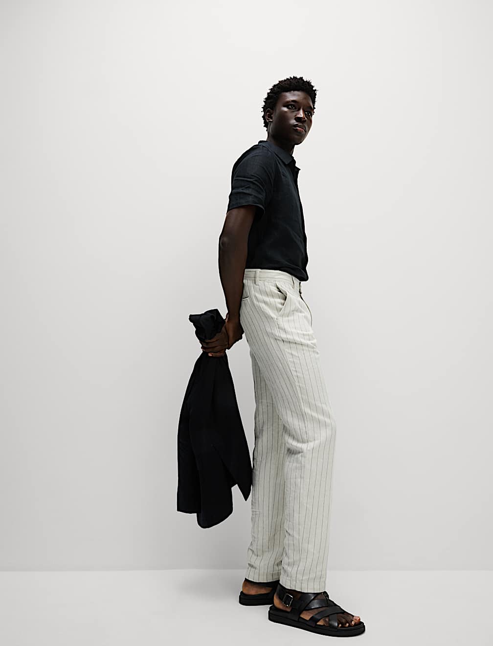 Regular Fit Cotton Linen Blend Chinos