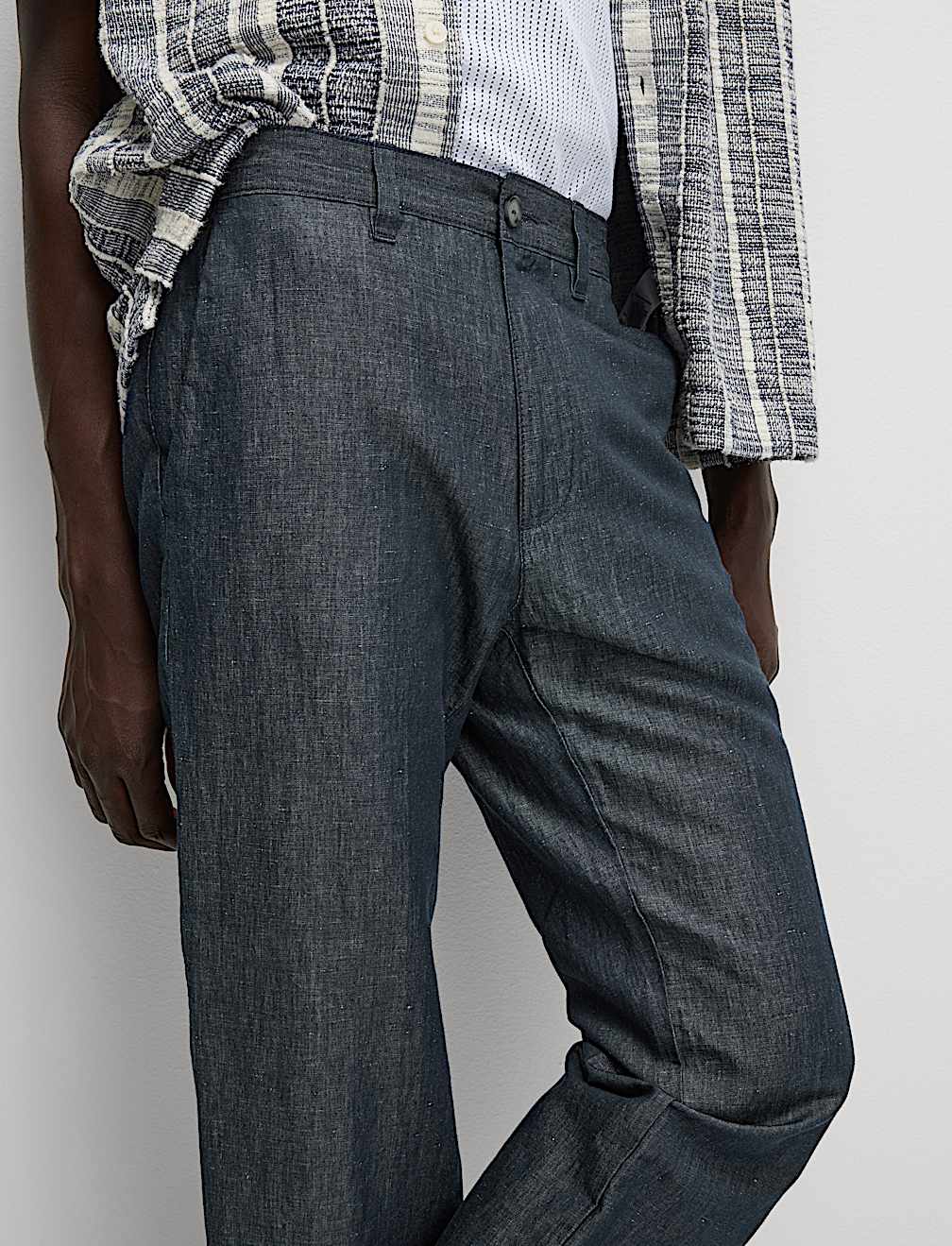 Regular Fit Cotton Linen Blend Chinos