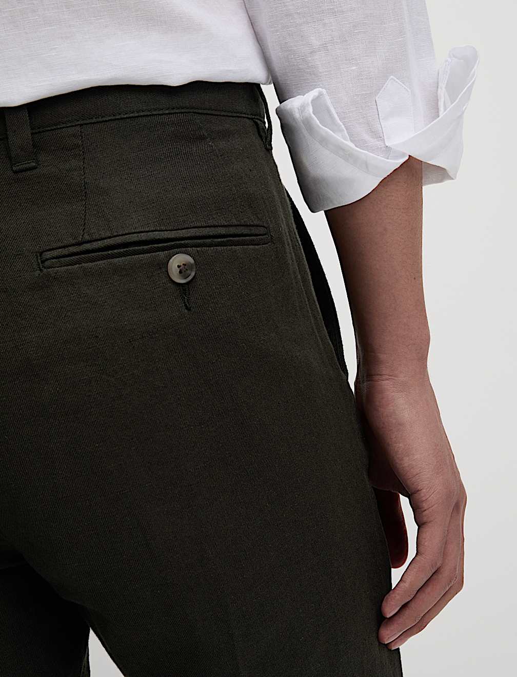 Regular Fit Cotton Linen Blend Chinos