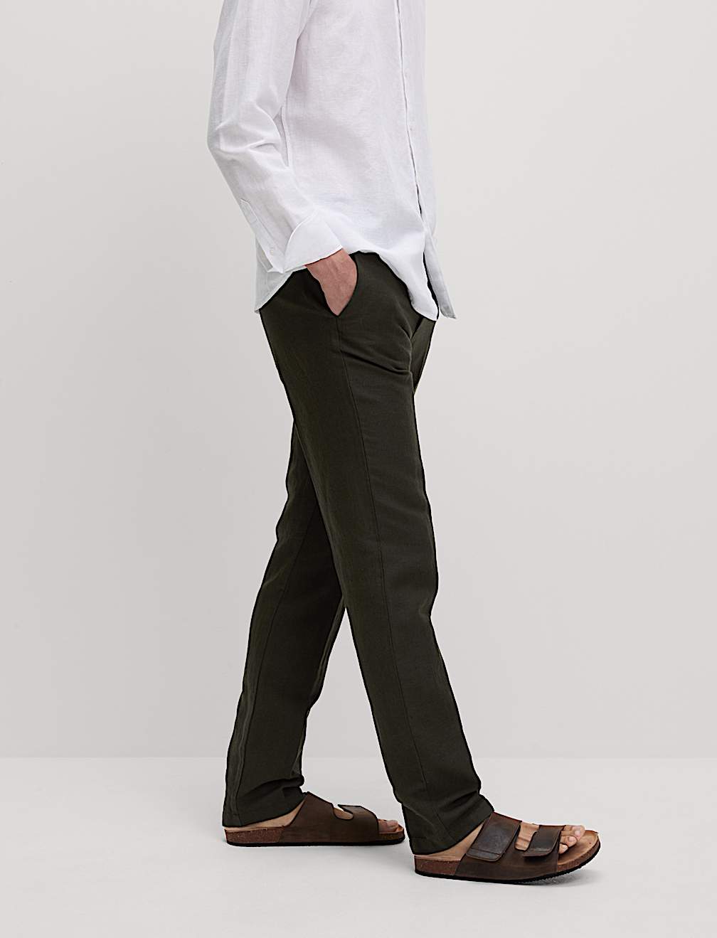 Regular Fit Cotton Linen Blend Chinos