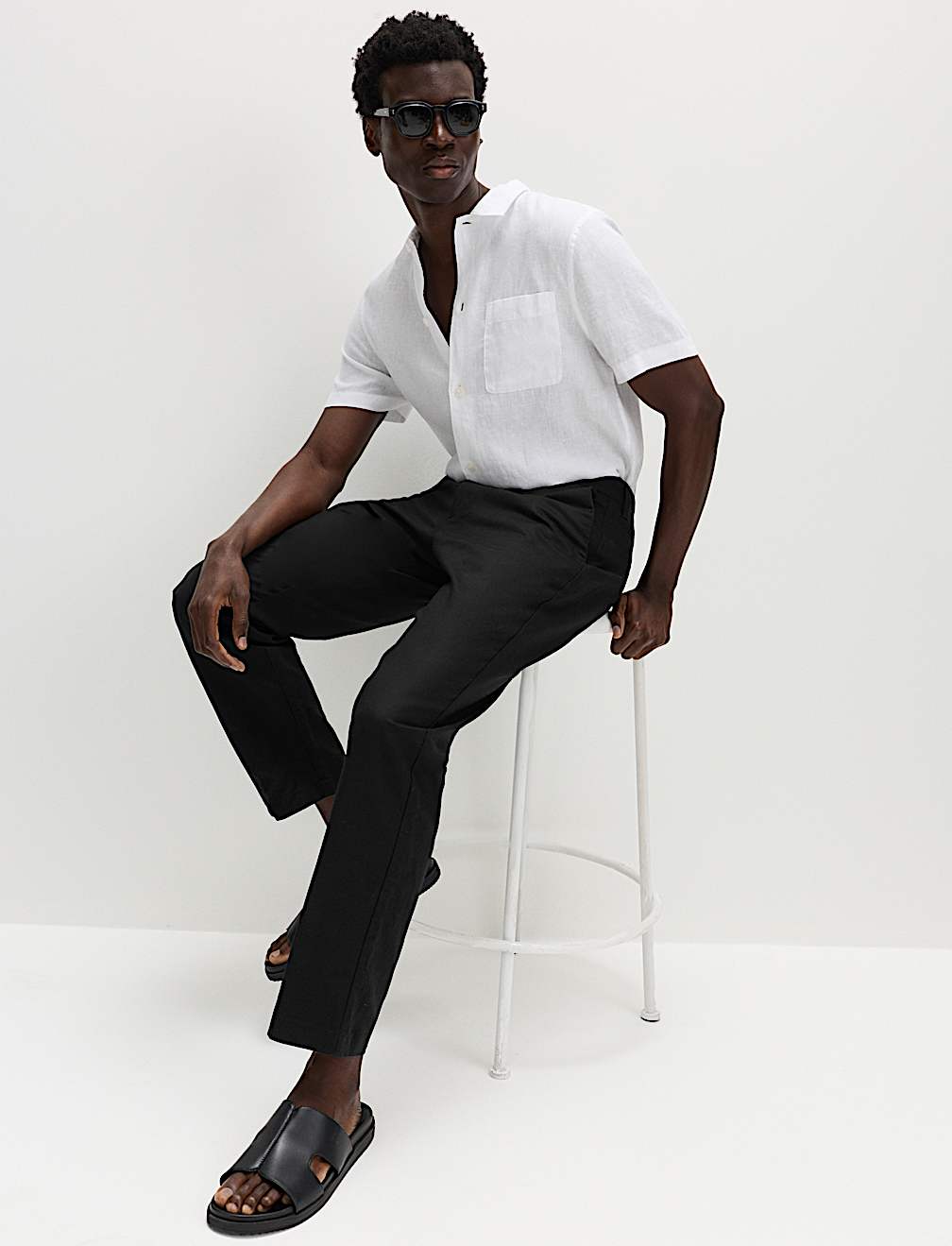 Regular Fit Linen Blend Chinos