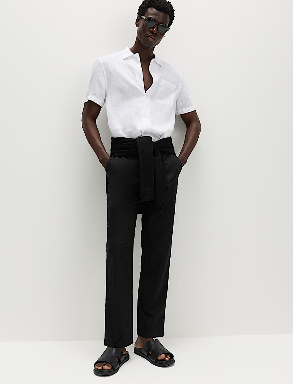 Regular Fit Linen Blend Chinos