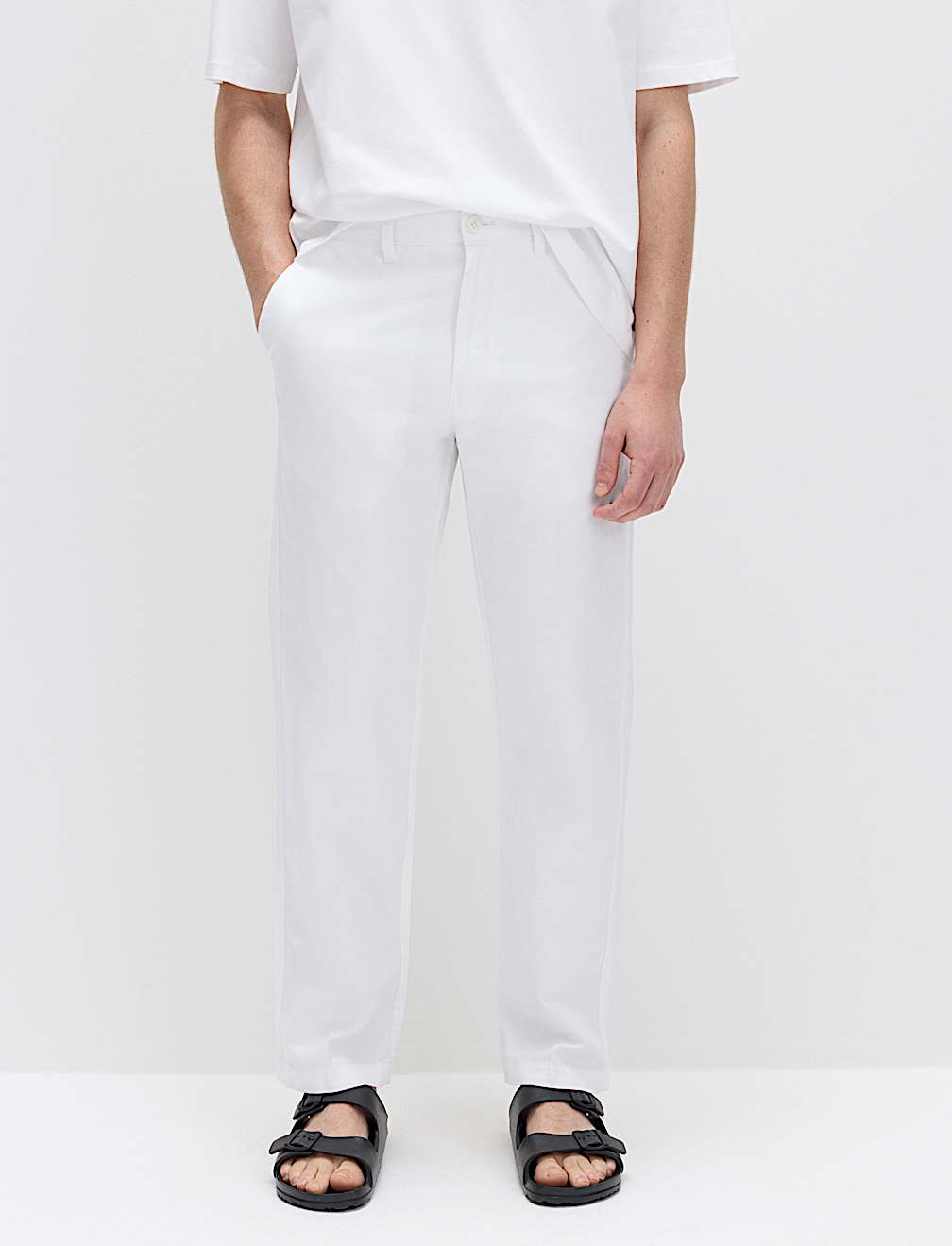 Regular Fit Linen Blend Chinos