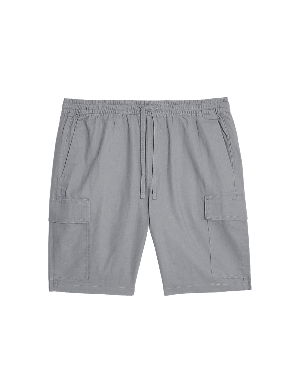 Linen Blend Elasticated Waist Utility Shorts'