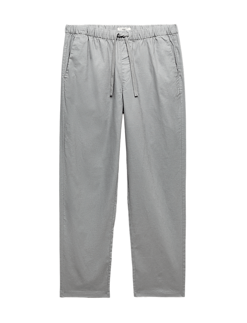 Loose Fit Linen Blend Elasticated Waist Trousers
