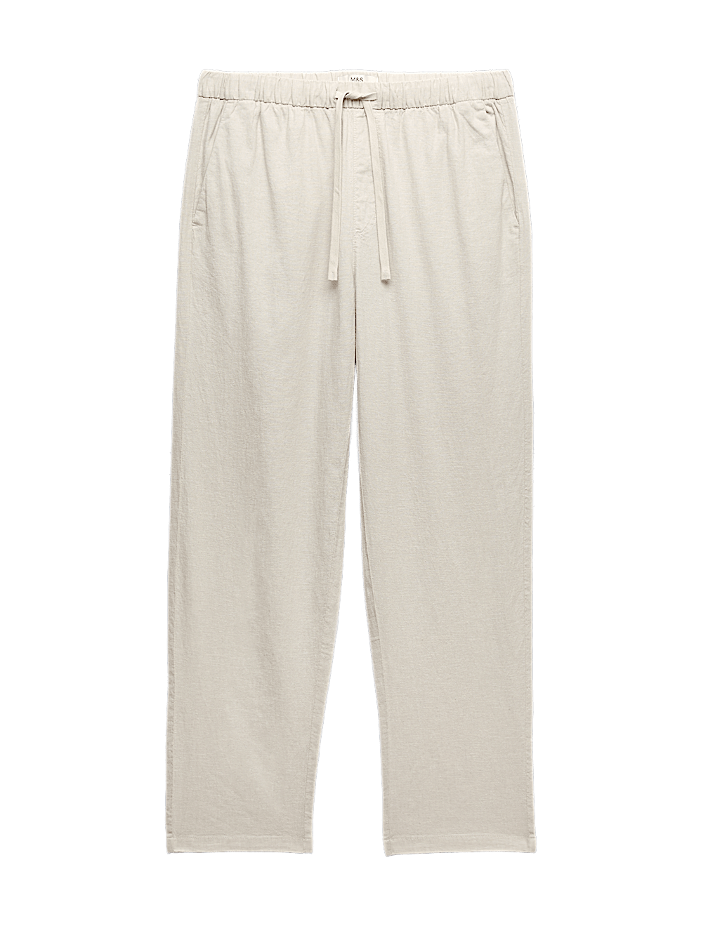 Loose Fit Linen Blend Elasticated Waist Trousers
