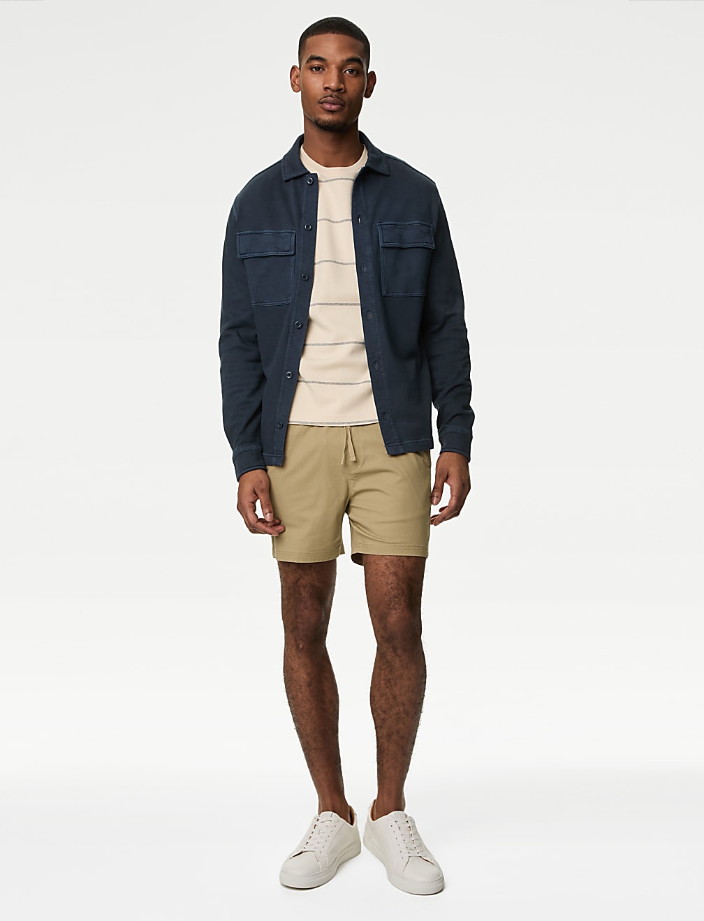 Elasticated Waist Shorter Length Stretch Shorts'