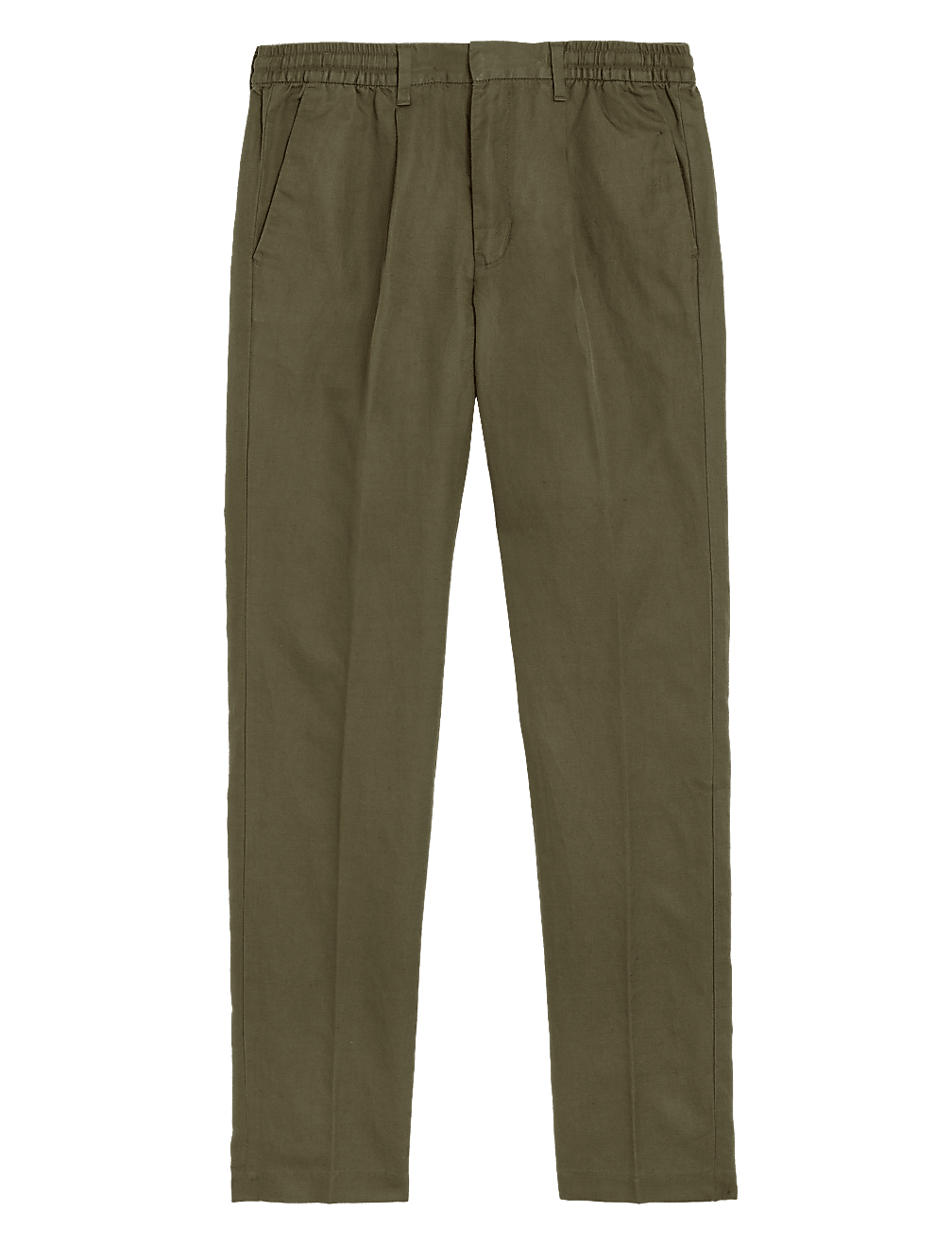 Tapered Fit Linen Blend Trousers