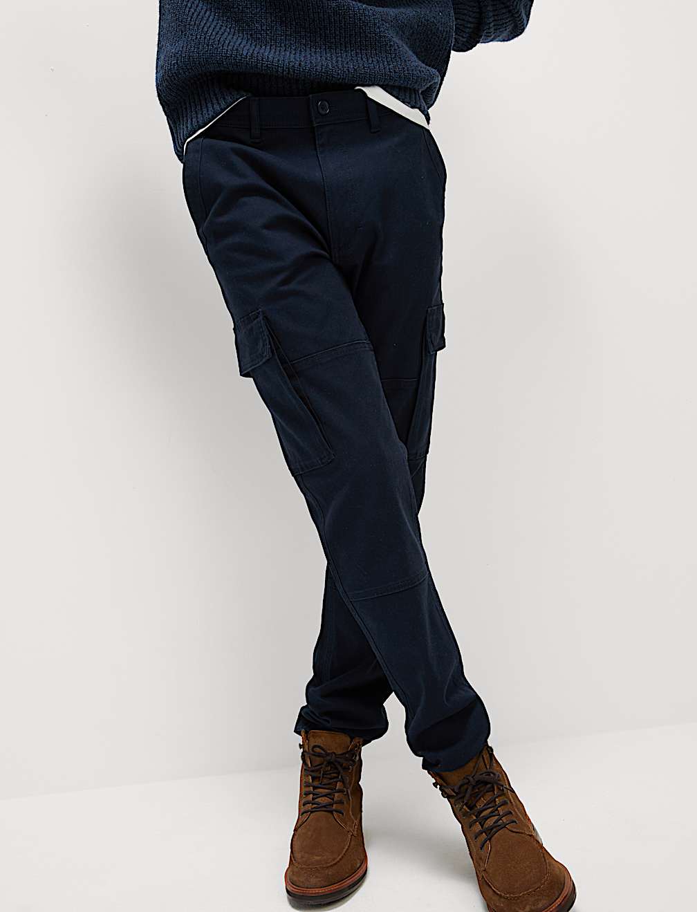 Tapered Fit Stretch Cargo Trousers