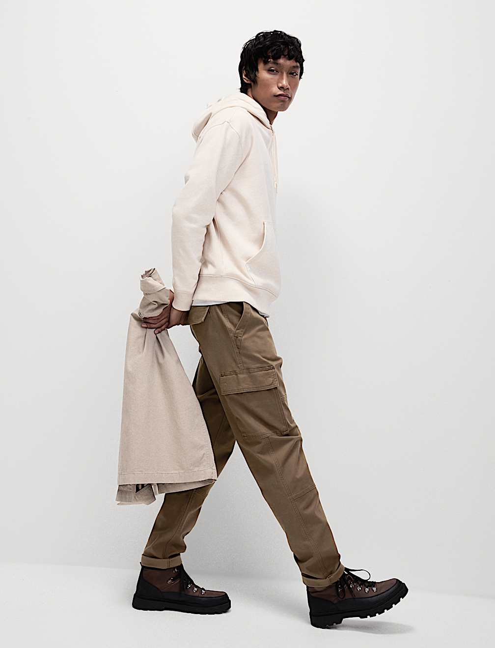 Tapered Fit Stretch Cargo Trousers