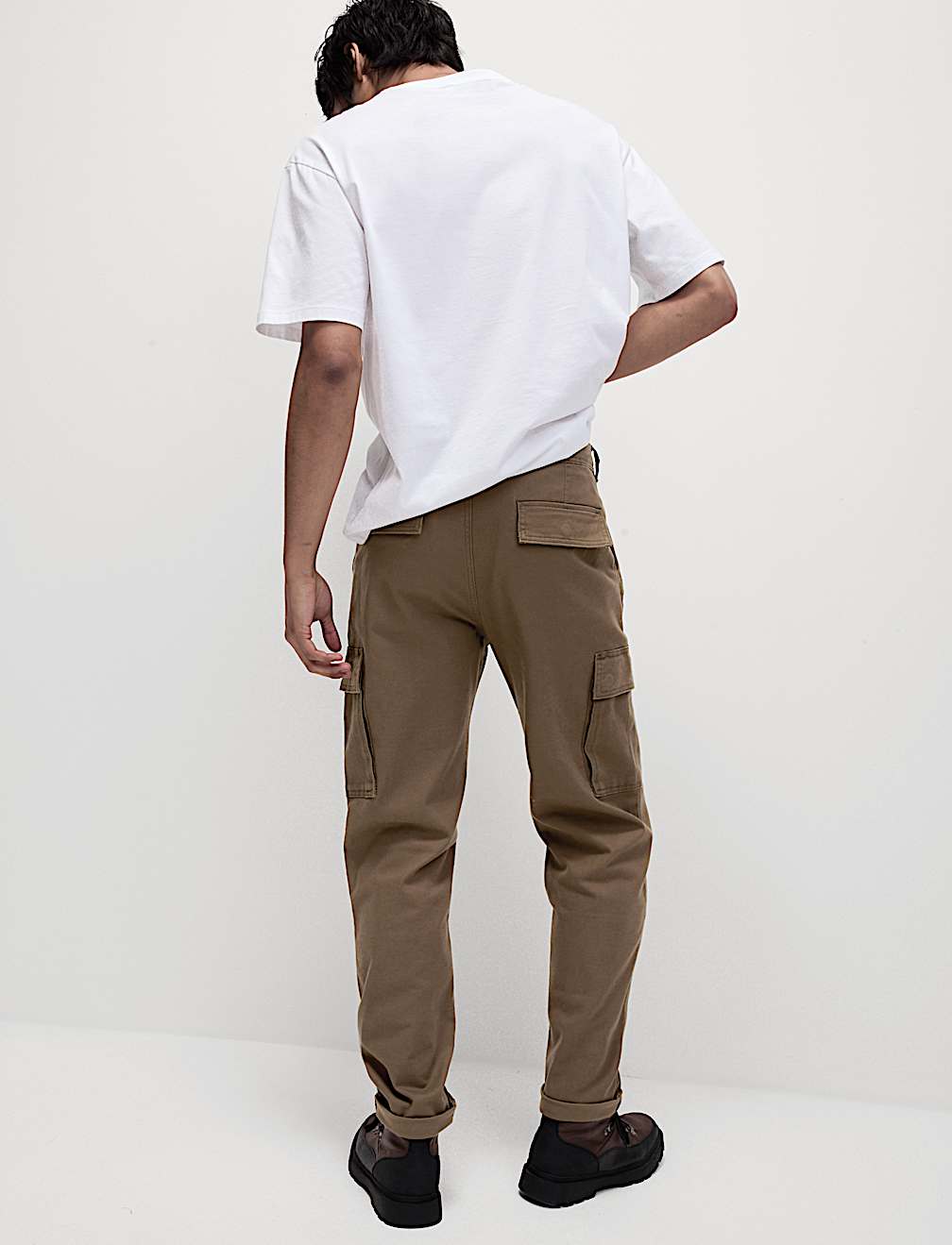 Tapered Fit Stretch Cargo Trousers