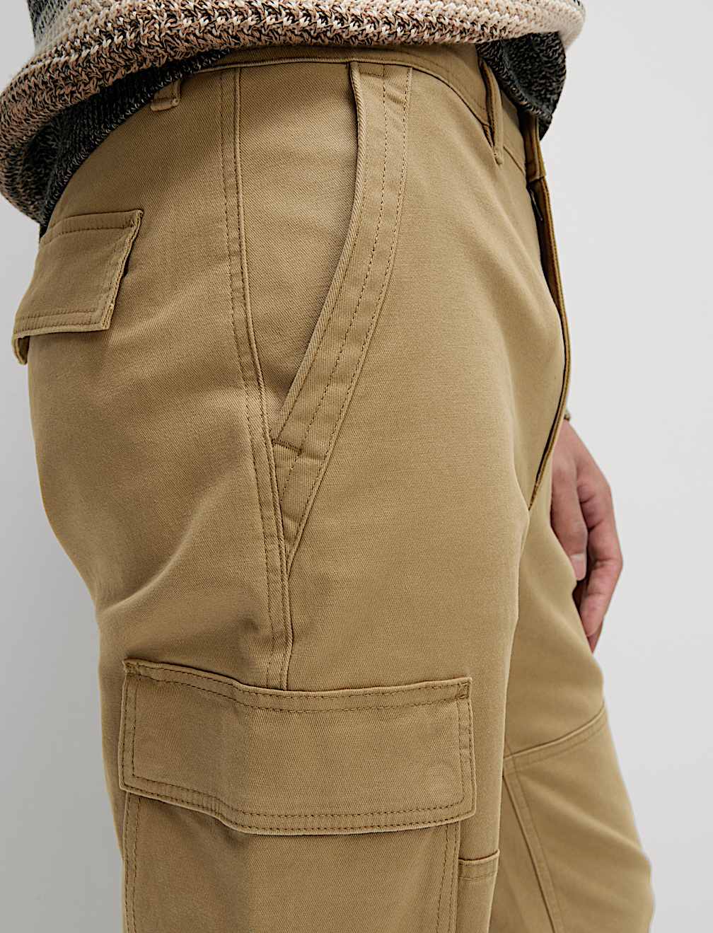 Tapered Fit Stretch Cargo Trousers