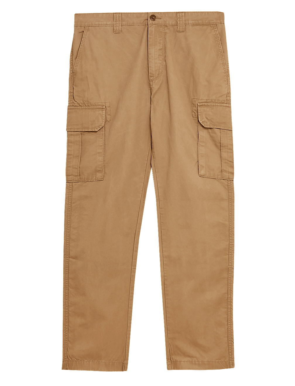 Straight Fit Organic Cotton Cargo Trousers