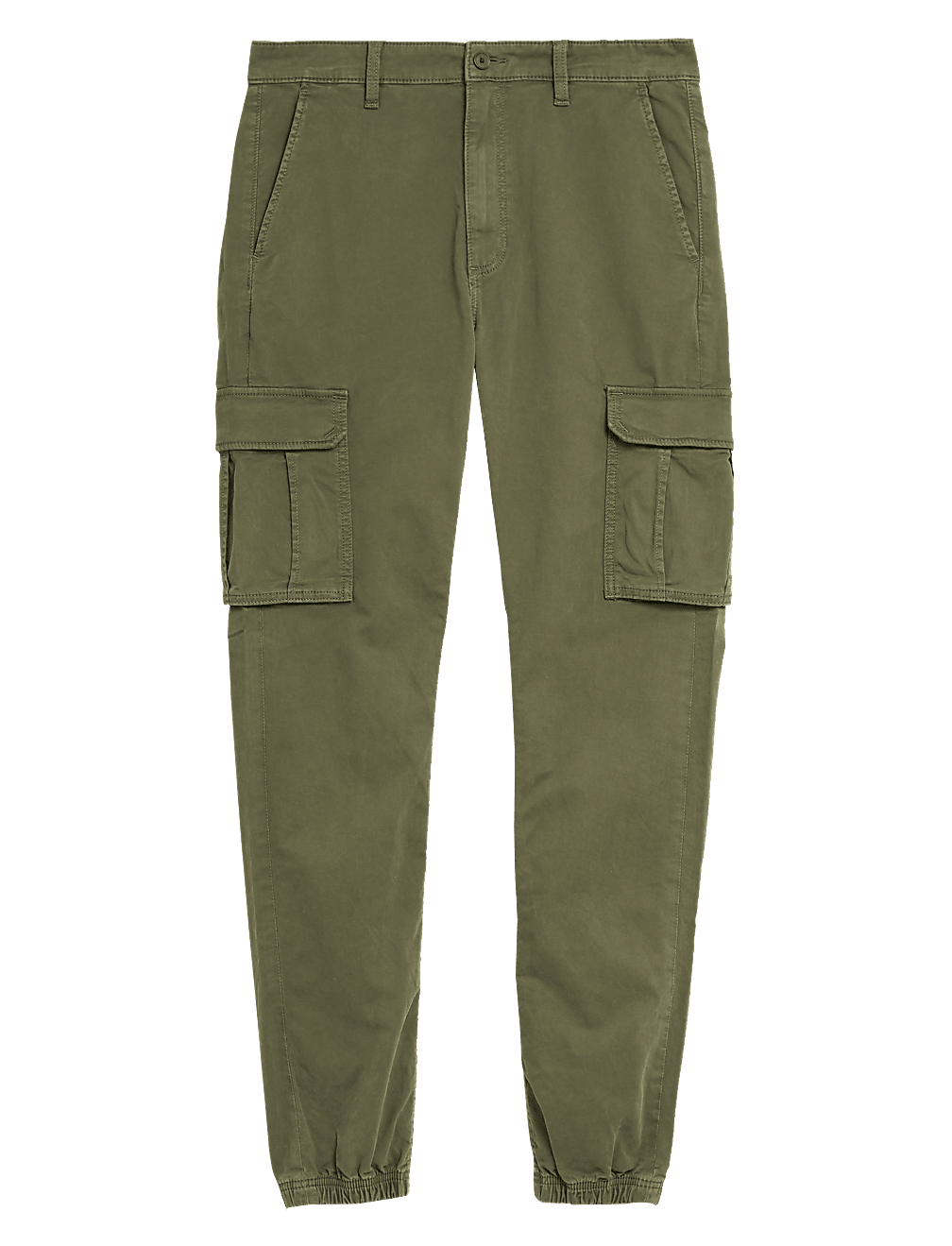 Slim Fit Cuffed Cargo Trousers