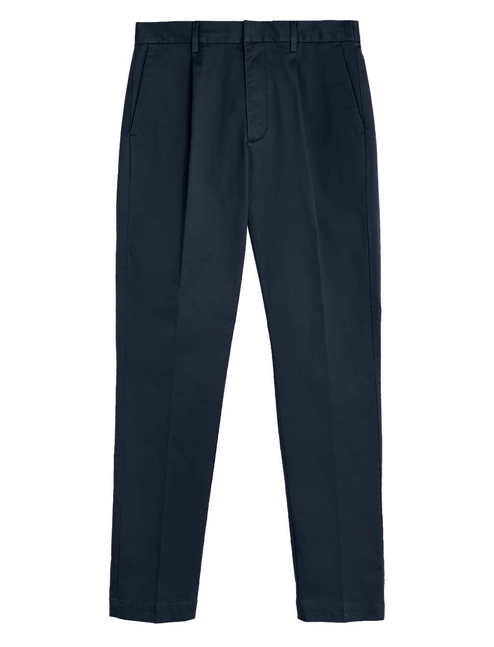 Tapered Fit Pleat Front Stretch Chinos