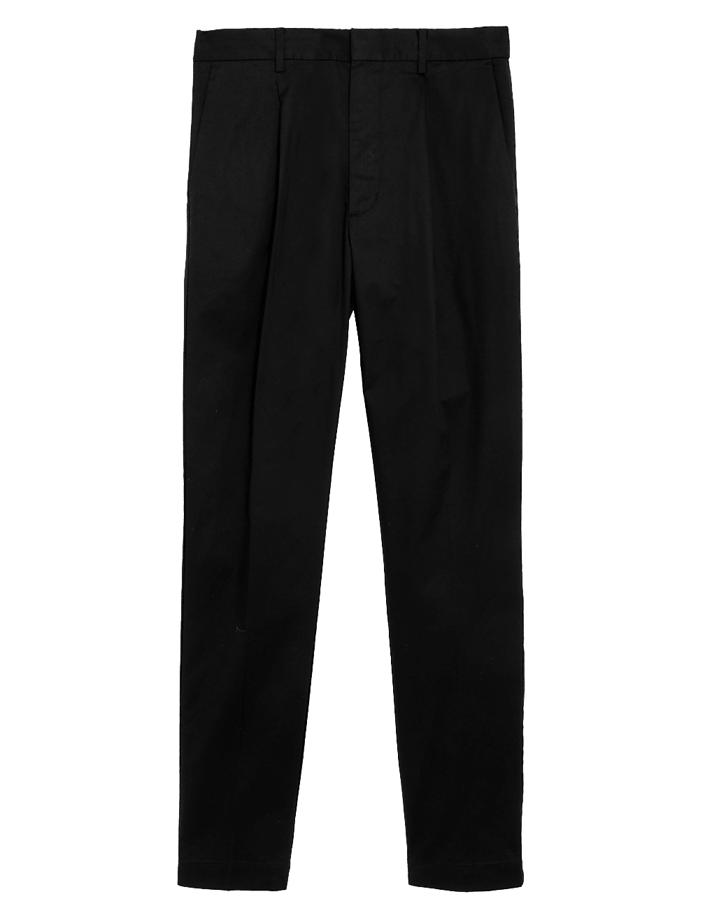 Tapered Fit Pleat Front Stretch Chinos
