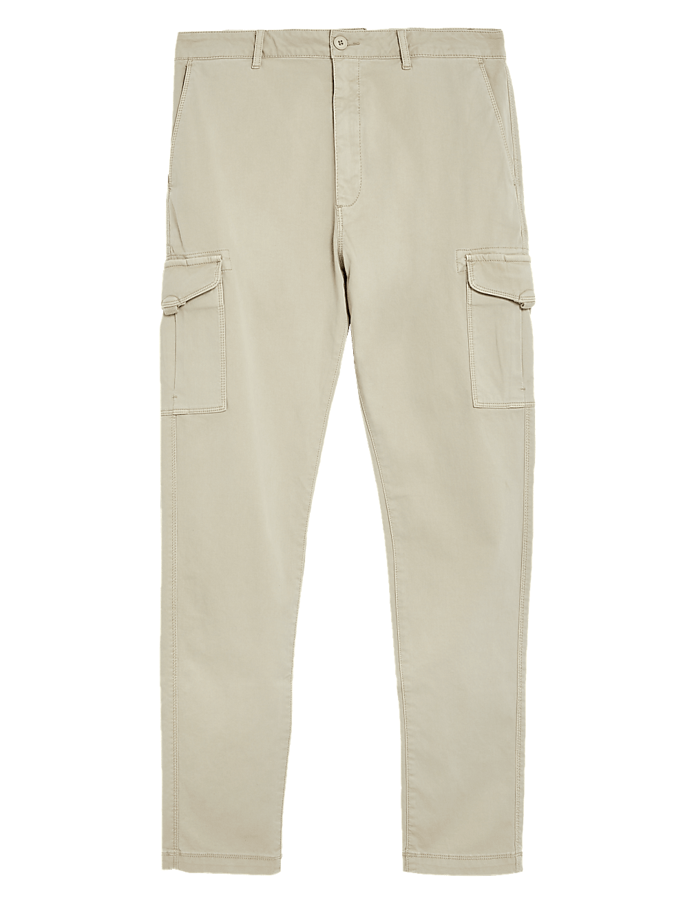 Slim Fit Textured Stretch Cargo Trousers