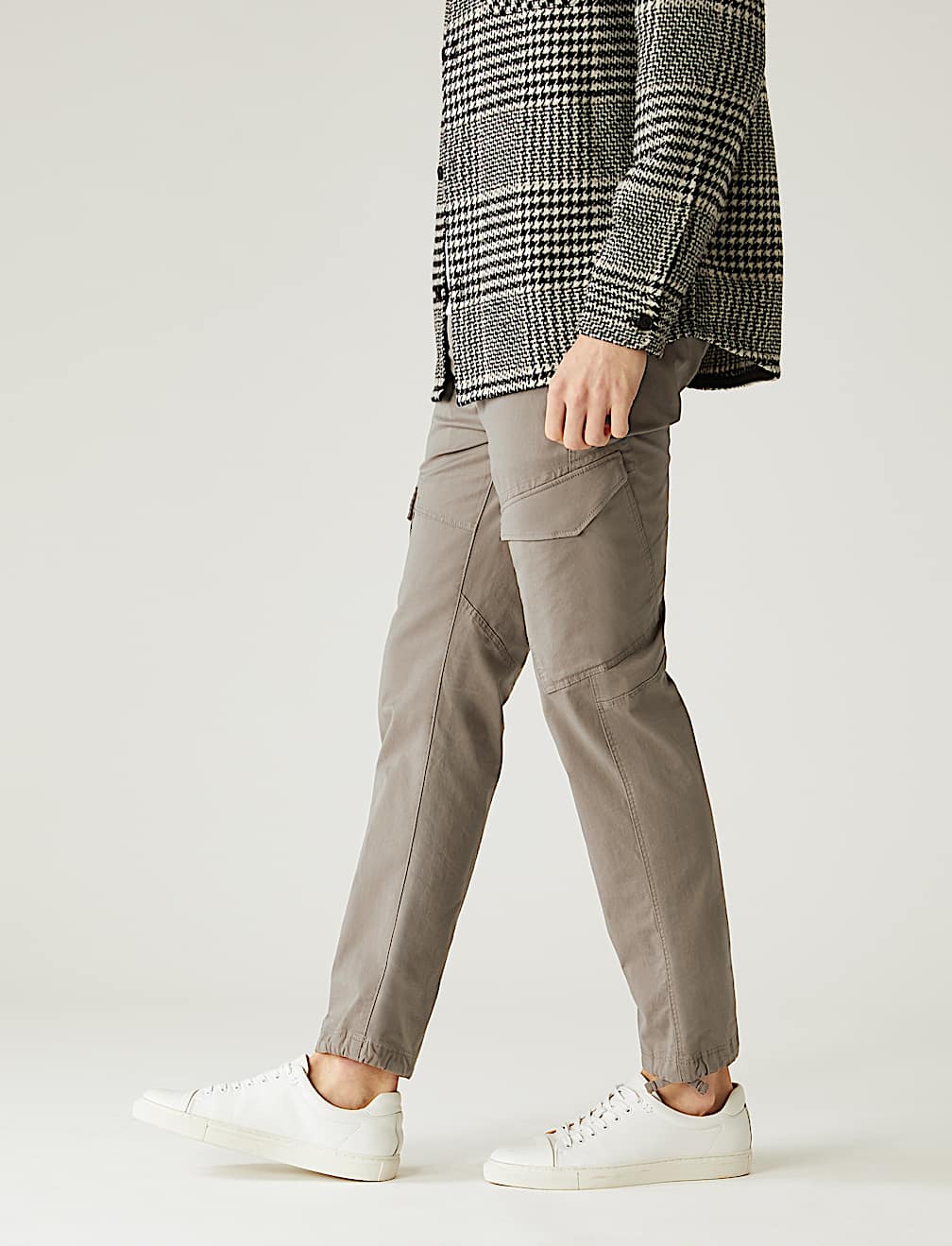 Slim Fit Elasticated Waist Cargo Trousers