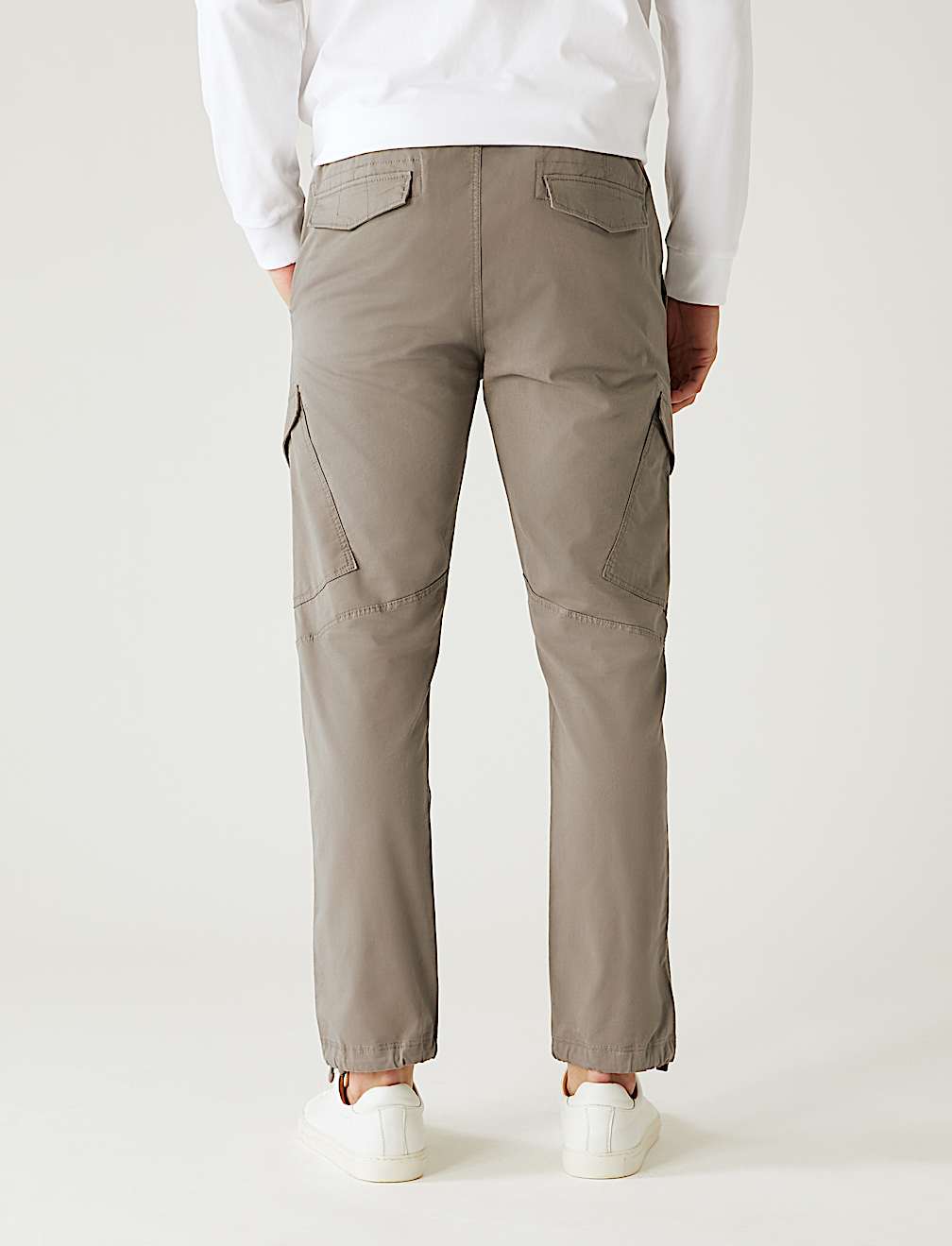 Slim Fit Elasticated Waist Cargo Trousers