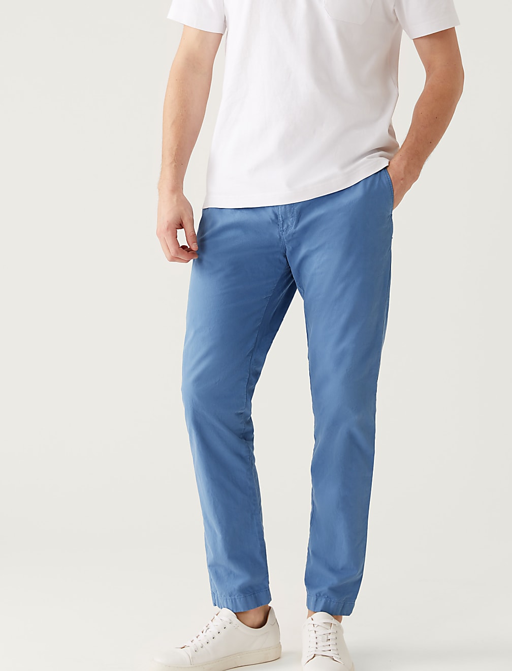 Slim Fit Half Elasticated Waist Trousers