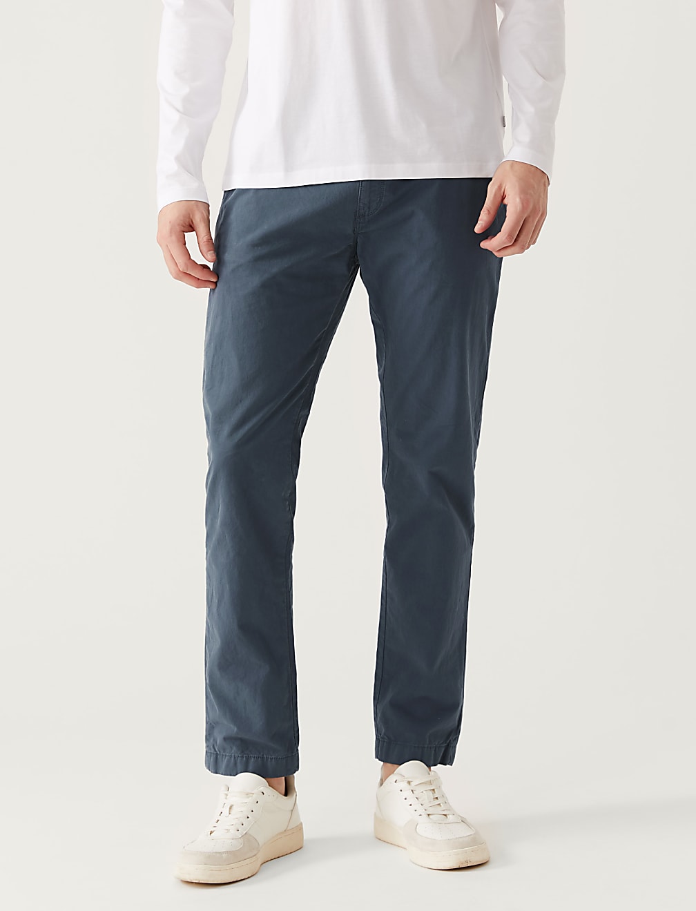 Slim Fit Half Elasticated Waist Trousers