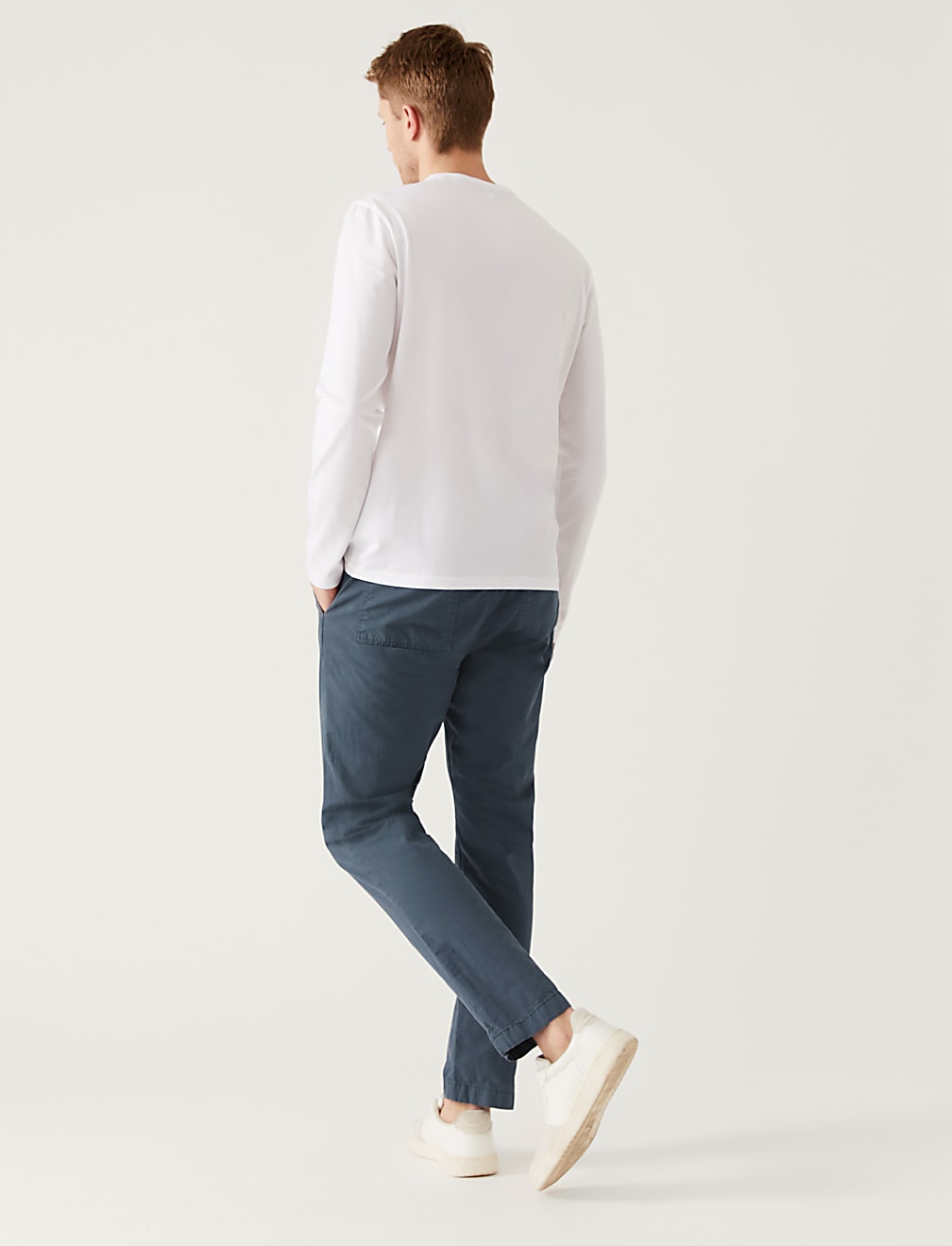 Slim Fit Half Elasticated Waist Trousers
