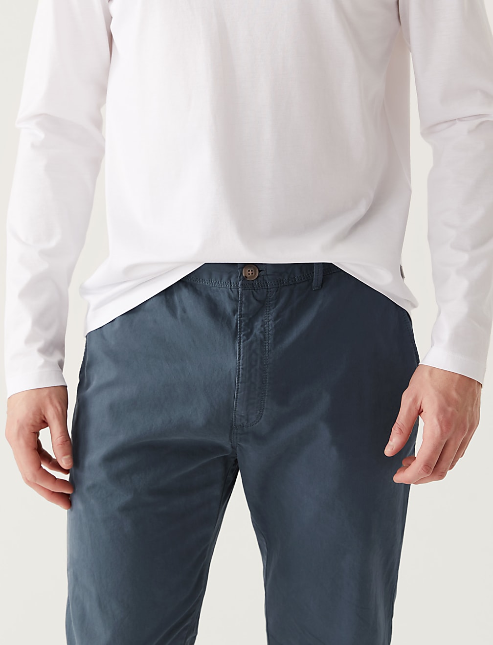 Slim Fit Half Elasticated Waist Trousers
