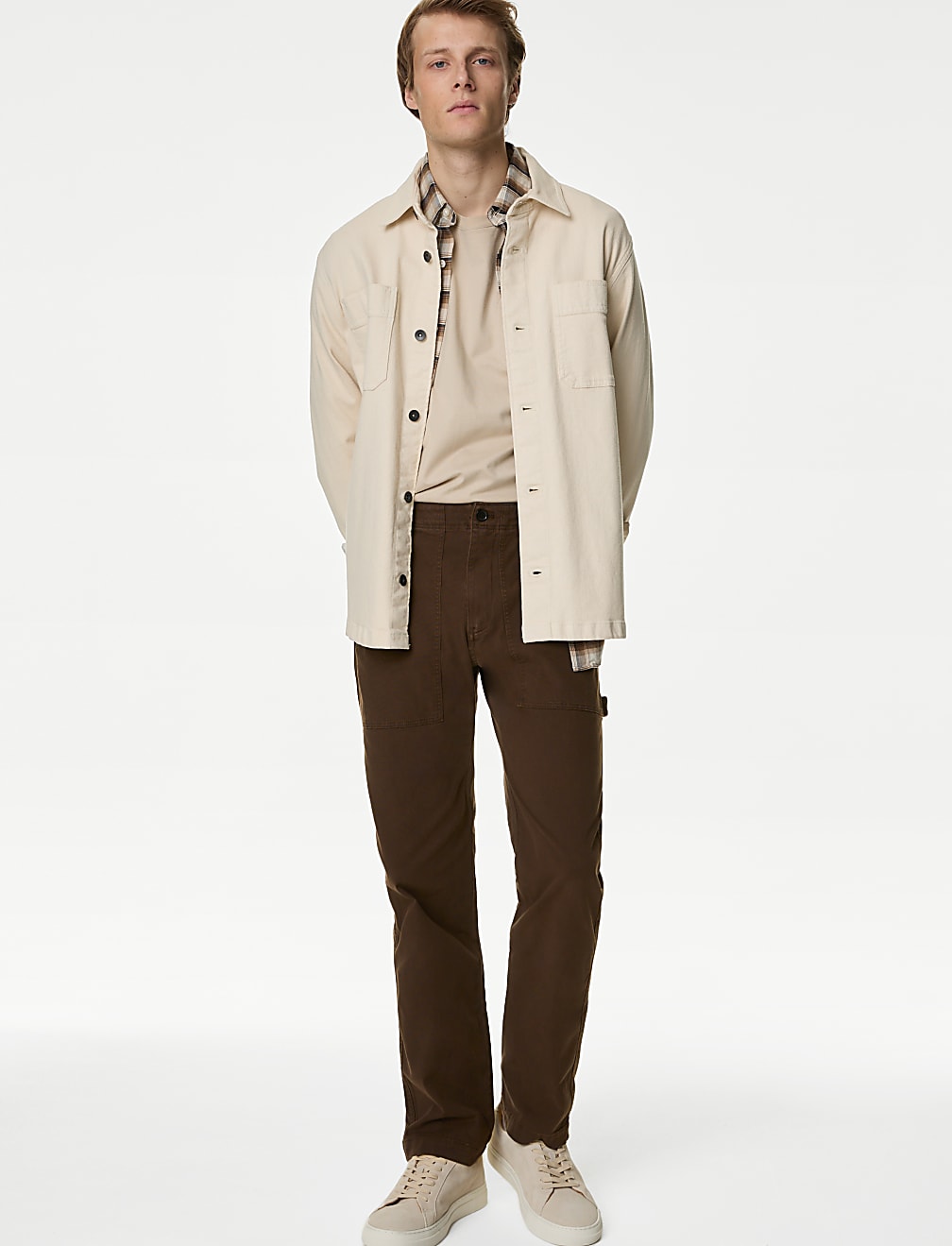 Straight Fit Utility Stretch Trousers