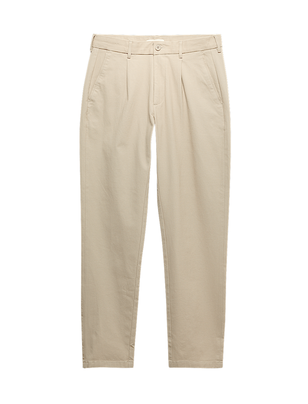 Tapered Fit Textured Dobby Pleat Front Chinos