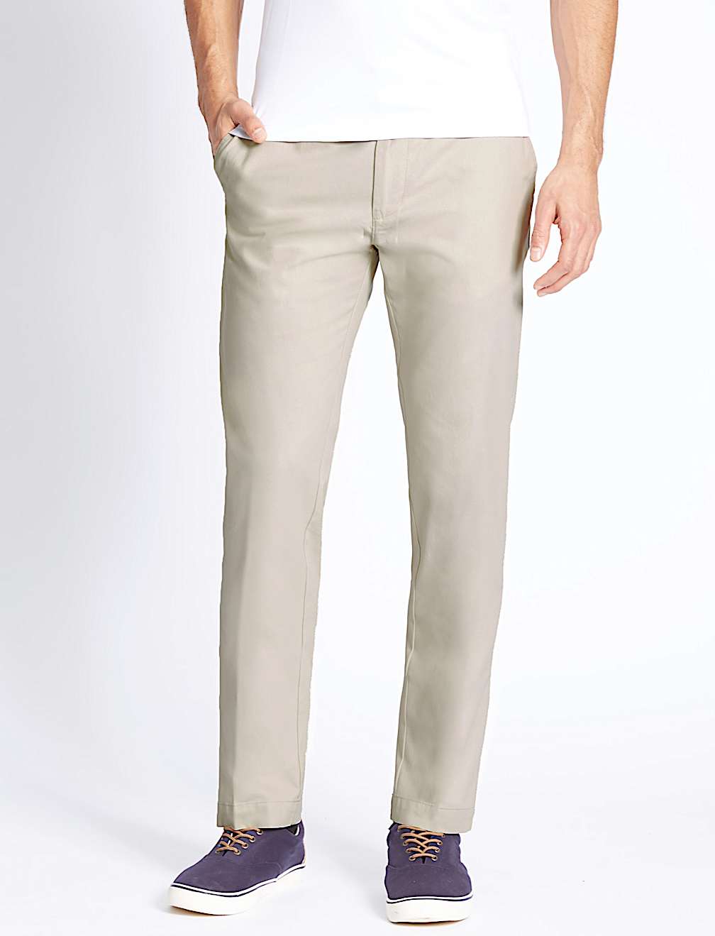 Straight Fit Pure Cotton Chinos