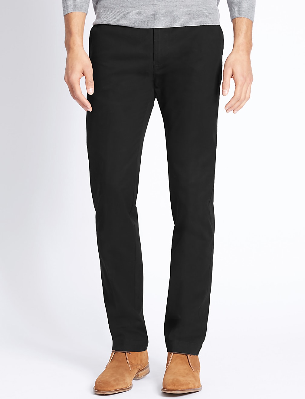 Straight Fit Pure Cotton Chinos