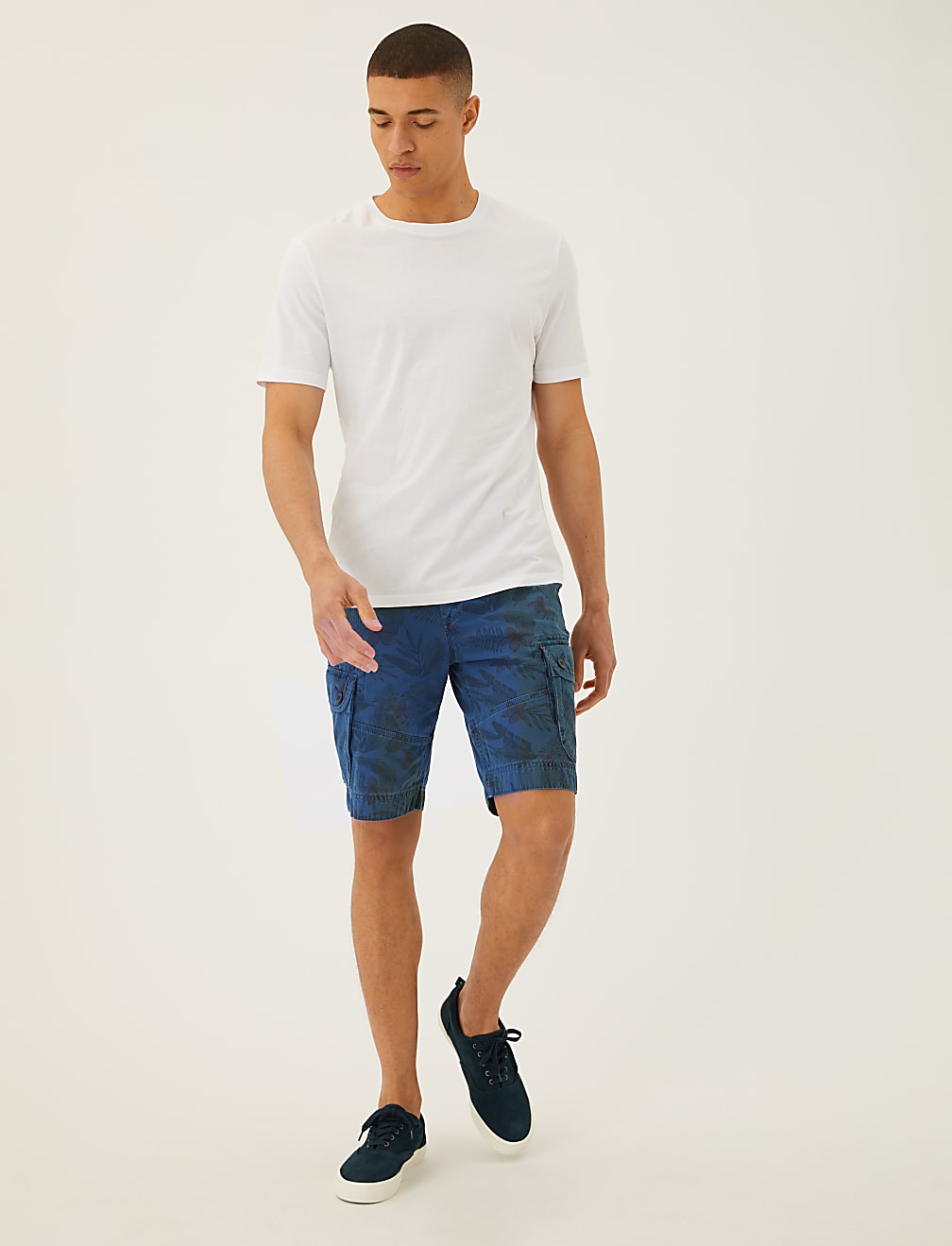 Pure Cotton Printed Cargo Shorts