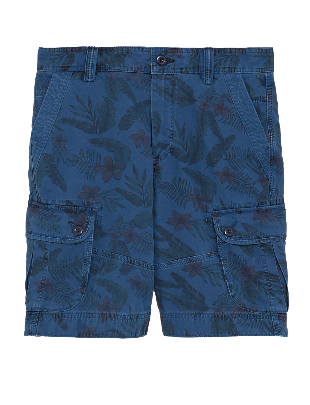 Pure Cotton Printed Cargo Shorts