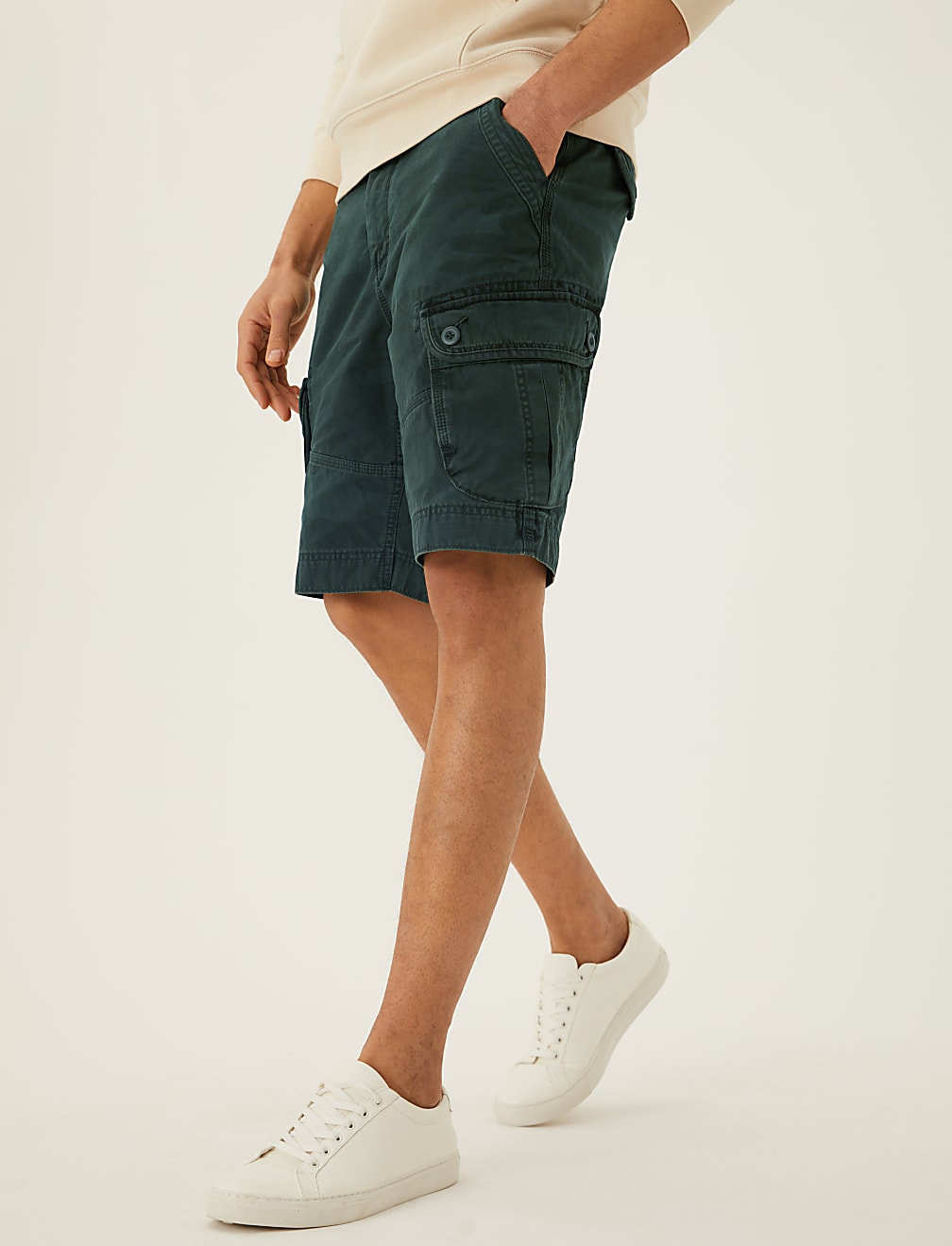 Pure Cotton Printed Cargo Shorts