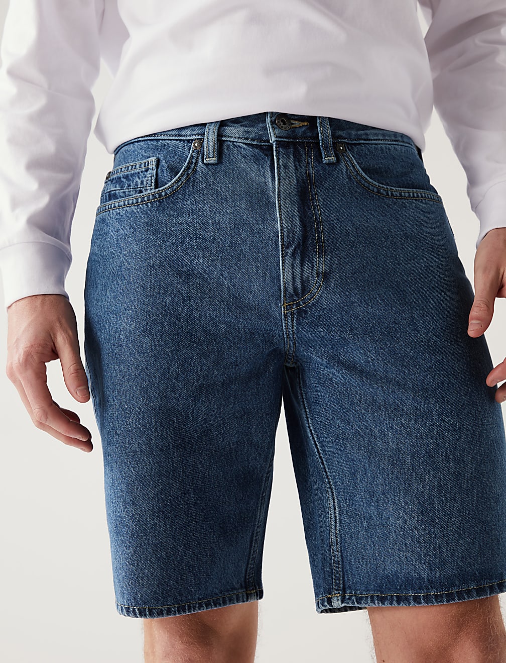 Recycled Rigid Denim Shorts
