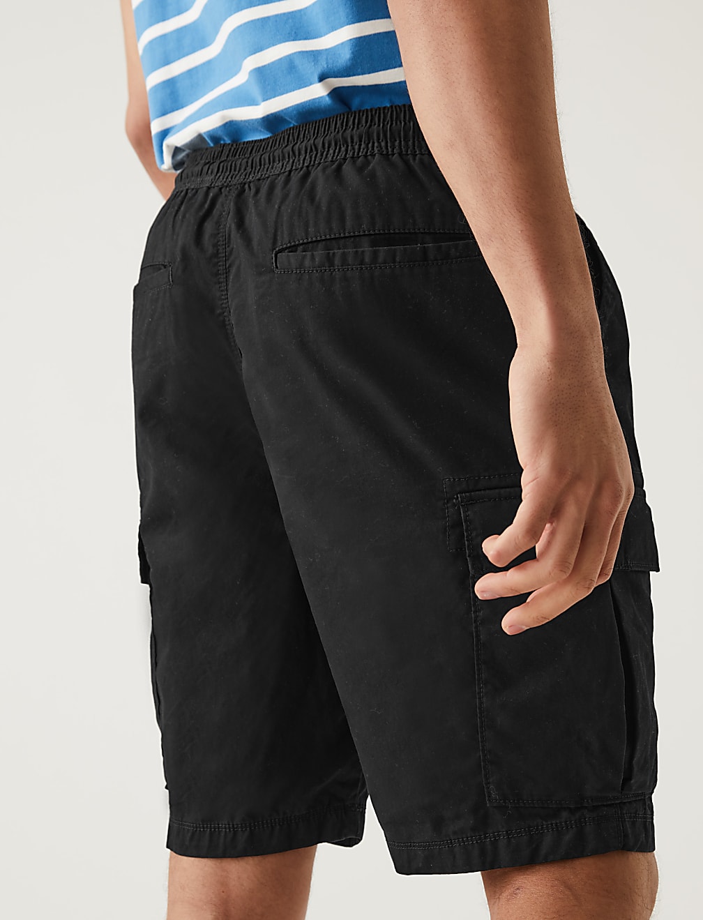 Pure Cotton Elasticated Waist Cargo Shorts