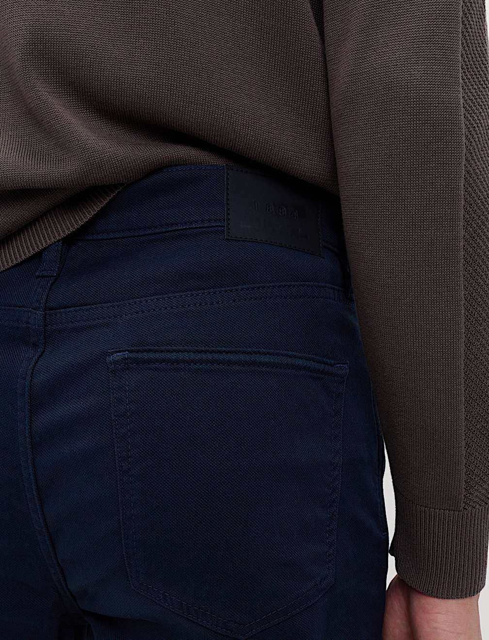 Straight Fit Textured 5 Pocket Trousers