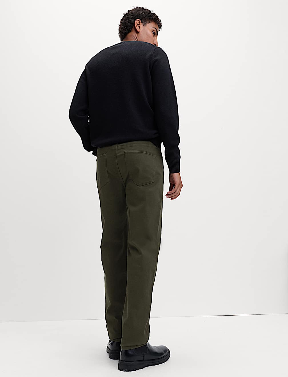 Straight Fit Textured 5 Pocket Trousers